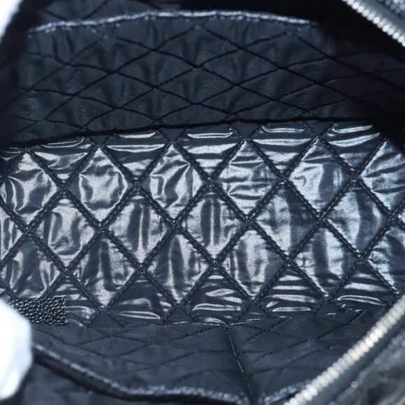 CHANEL Matelasse Hand Bag Grained Calf Skin Black CC Auth - Picture 8 of 16